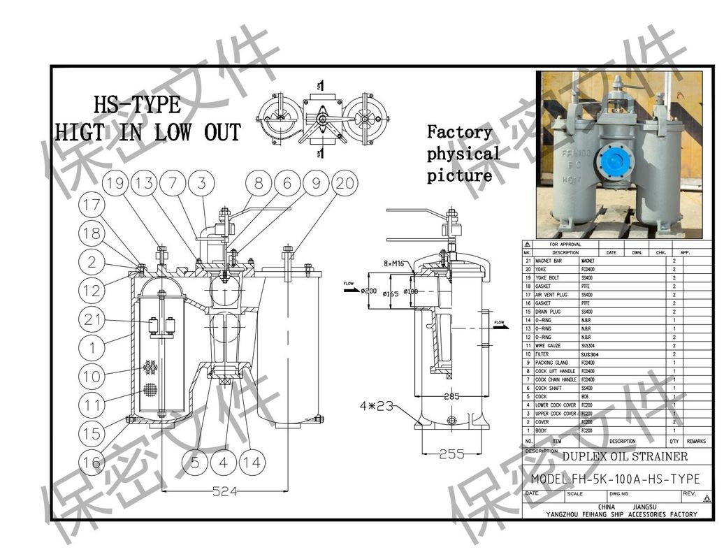 JIS 5k-100a Duplex Water Strainer Jis F7208 ( H Type ) Body Cast Iron Filter Cartridge από ανοξείδωτο χάλυβα