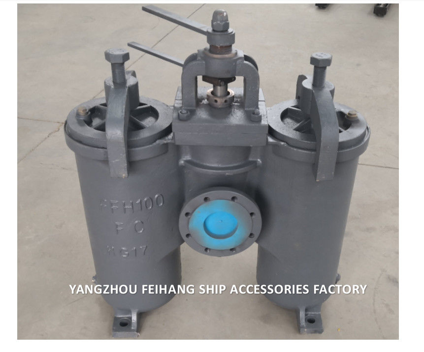 JIS 5k-100a Duplex Water Strainer Jis F7208 ( H Type ) Body Cast Iron Filter Cartridge από ανοξείδωτο χάλυβα