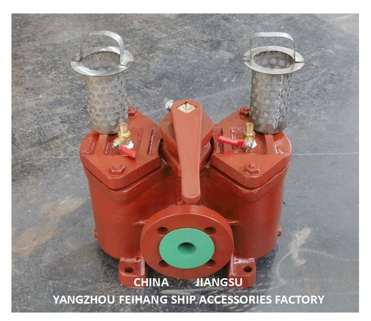 Στρίψιμο πετρελαίου Marine Duplex μεγέθους Dn25, σώμα χυτοσίδηρο φίλτρο από ανοξείδωτο χάλυβα.