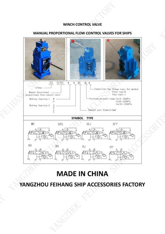 Χαρακτηριστικά του προϊόντος για 35SFRE WINCH CONTROL VALVE & Marine Manual Proportional Flow Direction Compound Valve 35SFRE-MO25