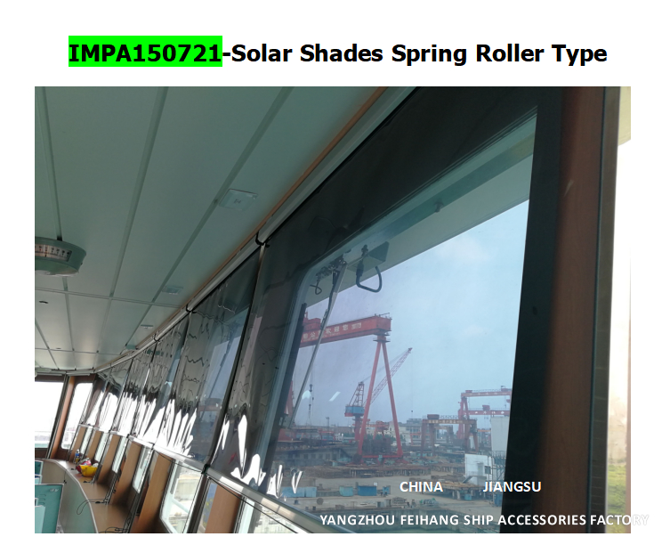 Marine Solar Shade roller blind & Marine Solar screen roller type blind with cassette box- Blin for the vessel’s bridge window