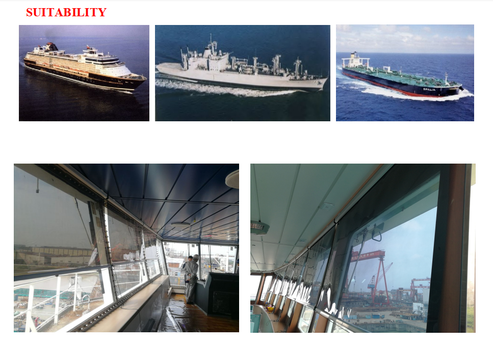 IMPA150721 Anti-glare sunscreens for  Navigation Bridge Windows Frame Material Alum-Alloy Films Color  GOLD,SILVER,GREY,BRONZE