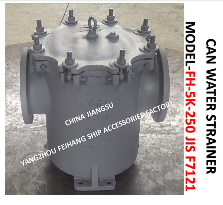 JIS FH-5K-250A CAN WATER STRAINERS-MARINE CAN WATER FILTERS JIS F7121 Body - cast iron filter cartridge - stainless steel BODY - CAST IRON FILTER CARTRIDGE - STAINLESS STEEL