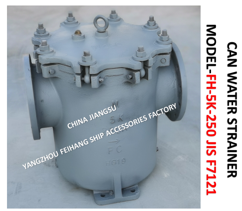 JIS FH-5K-250A CAN WATER STRAINERS-MARINE CAN WATER FILTERS JIS F7121 Body - cast iron filter cartridge - stainless steel BODY - CAST IRON FILTER CARTRIDGE - STAINLESS STEEL