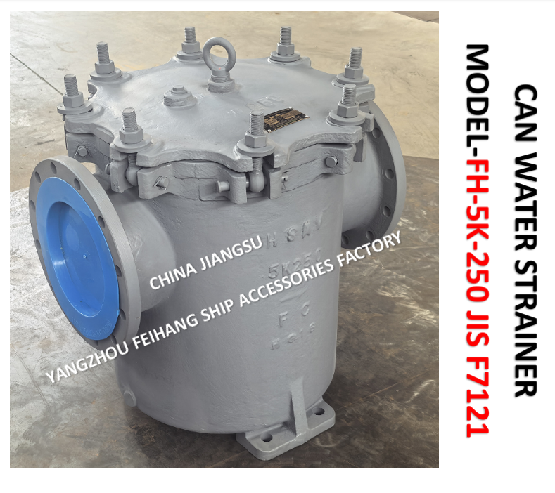 JIS FH-5K-250A CAN WATER STRAINERS-MARINE CAN WATER FILTERS JIS F7121 Body - cast iron filter cartridge - stainless steel BODY - CAST IRON FILTER CARTRIDGE - STAINLESS STEEL